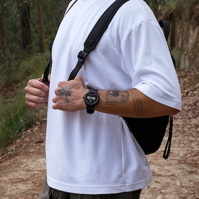 Cubitt Terra Smart Watch, Dual-Band GPS, 37.5mm, Titanium Case, Black, Silicone Band (CT-TERRA1)