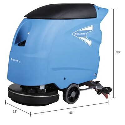 Global Industrial Auto Walk-Behind Floor Scrubber, 18" Cleaning Path (641263)