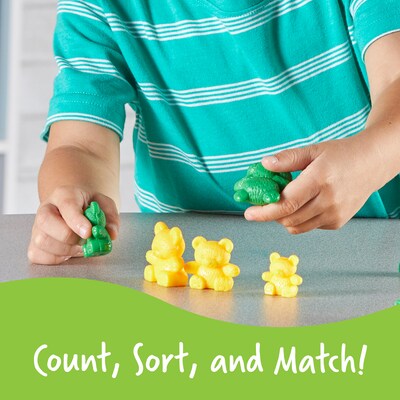 Learning Resources Three Bear Family Rainbow Counters, Assorted Colors, Set of 96 (LER0744)