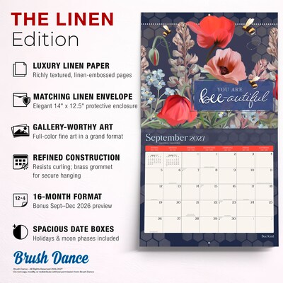 2027 BrownTrout Bee Kind 14" x 12" Monthly Wall Calendar, Assorted Colors (9798330715961)