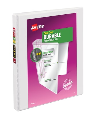 Avery 1/2 3-Ring View Binders, Slant Ring, White (17002)