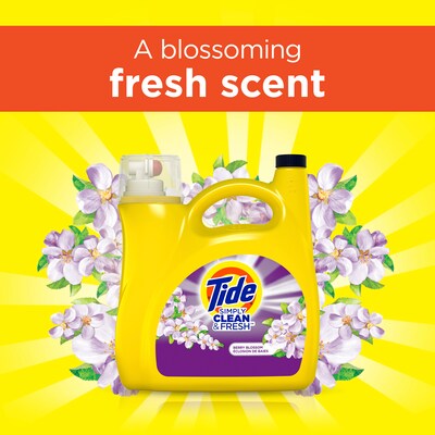 Tide Simply HE Liquid Laundry Detergent, Berry Blossom, 89 Loads, 117 oz. (12080)