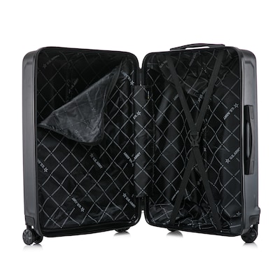 US Army FOX 3-Piece Hardside Spinner Carry-On Luggage Set, TSA Checkpoint Friendly, Black (USLFOXSML-BLK)