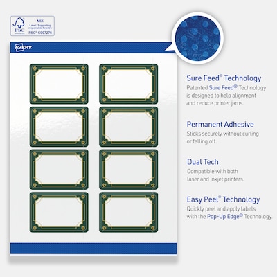 Avery Rectangle Multipurpose Labels, 2" x 3", White, 80/Pack (19479370391)