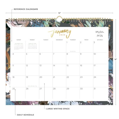2026 Blue Sky Kelly Ventura Midnight Garden 17 x 11 Monthly Desk Calendar (149058-26)