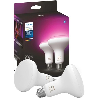 Philips Hue 85W Equivalent E26 LED Smart Bulb, White And Color Ambiance, 2/Pk (578096)