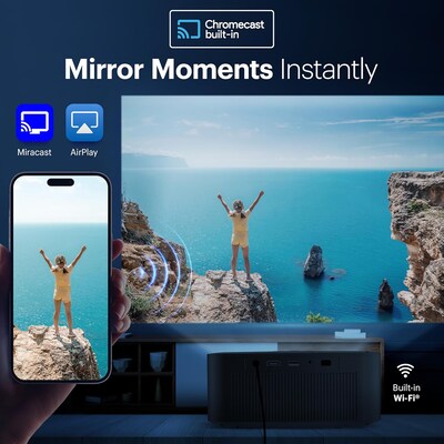 Kodak Flik HDMI/USB Portable LCD Home Theater Projector, Black (RODPJSX20B)