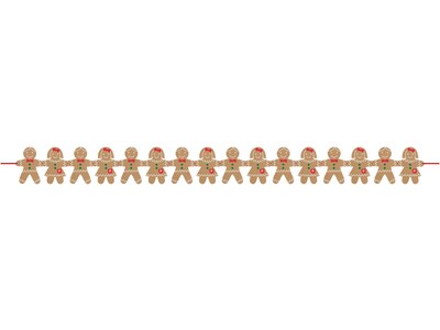 Amscan Gingerbread Christmas Garland, Multicolor, 2/Pack (120535)