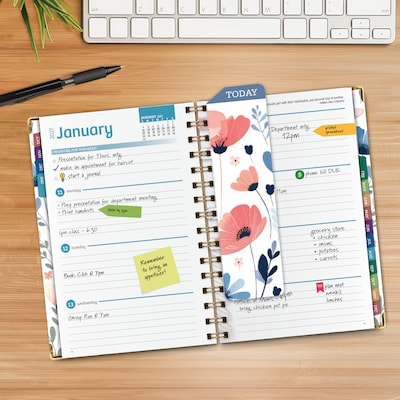 2027 Excello Brands 6 x 8 Weekly & Monthly Standard Planner, Paperboard Cover, Colorful Botanicals (FSHN-CY27-58-30)