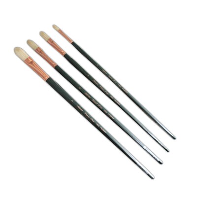 Silver Brush Natural Hog Bristle, Filbert Brush, 4/Pack (SLVGP1076)