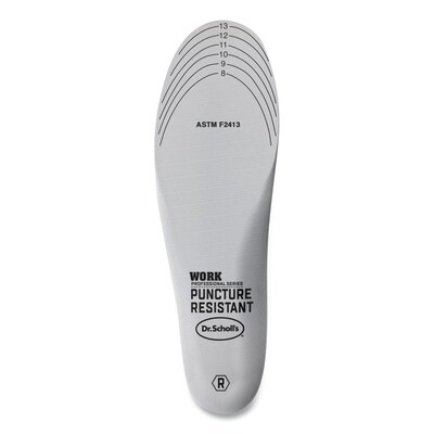 Dr. Scholl's Professional Series Work Puncture Resistant Insoles for Men, Men's Size 8 to 14, Black