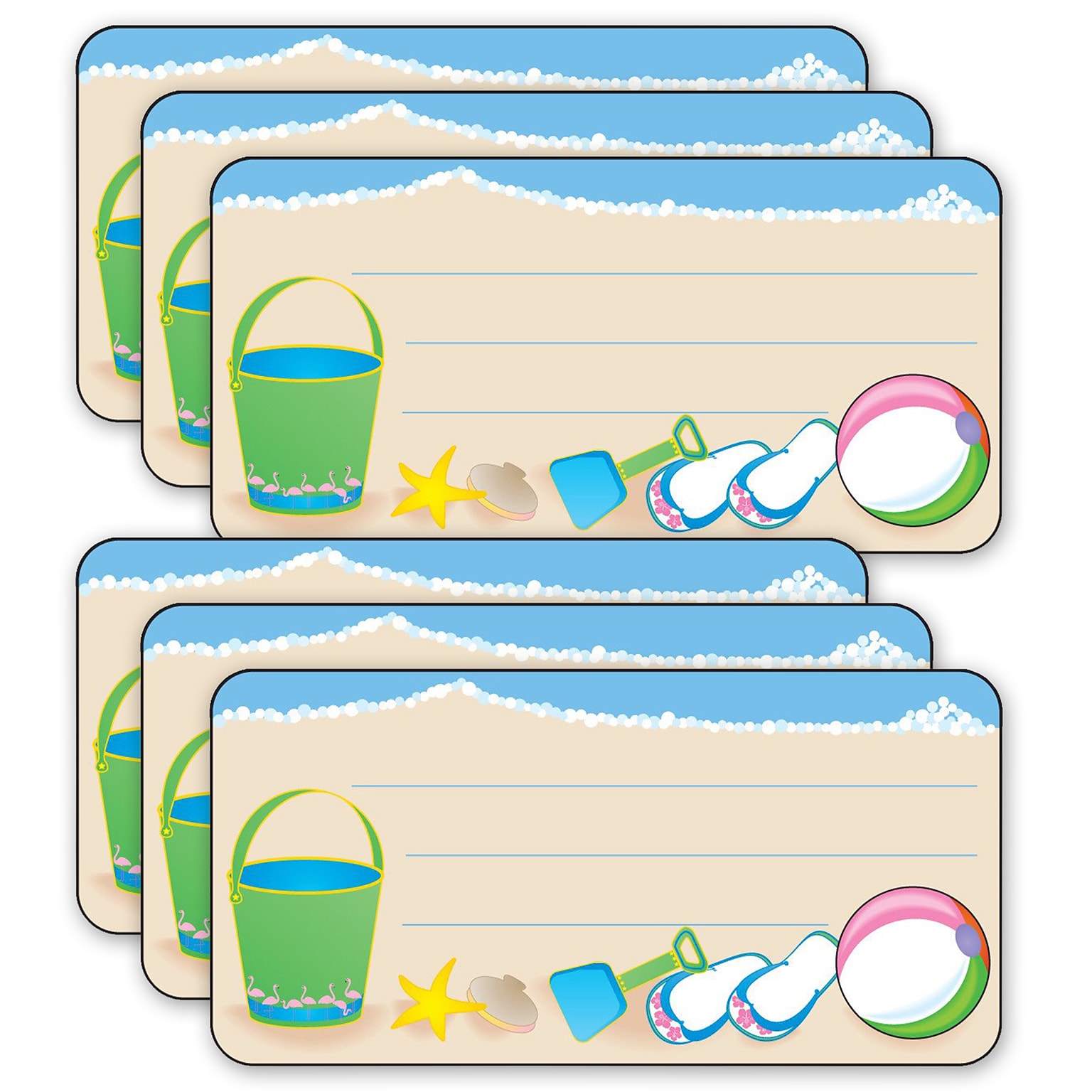 Creative Shapes Etc. Beach Nametags, 36/Pack, 6 Packs (SE-810-6)