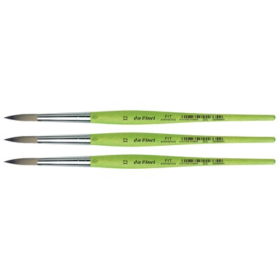 da Vinci FIT Mixed Media Synthetic Bristle, Round Brush, 3/Pack (DVXVA37312-3)