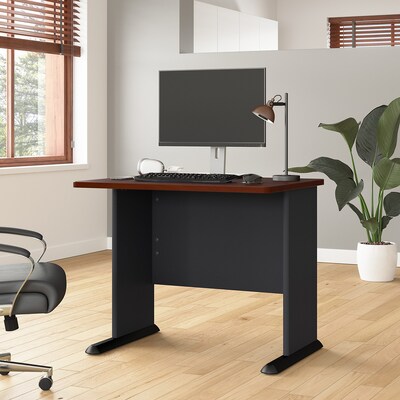 Bush Business Furniture Cubix 36W Desk, Hansen Cherry/Galaxy (WC90436A)