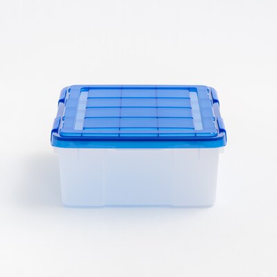 Iris 26.5 Quart Element Resistant Ultimate Clear Latching Plastic Storage Bin, Clear, 4/Pack (500133)