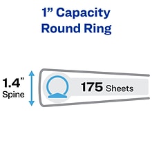 Avery 1 3-Ring Non-View Binders, Blue (03300)