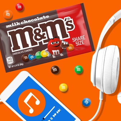 M&M's Sharing Size Milk Chocolate Candy Pieces, 75.36 oz., 24 Pouches/Box (MMM04431)