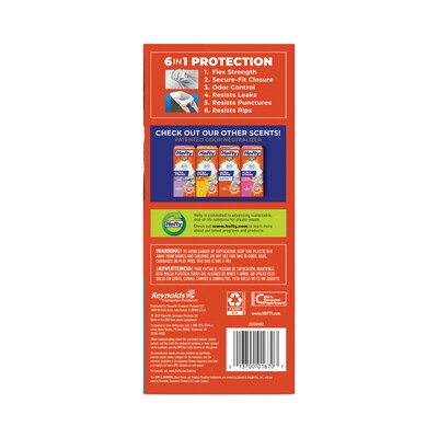 Hefty® Ultra Strong Scented Tall White Kitchen Bags, 13 gal, 0.9 mil, 23.75" x 24.88", White, 80/Box