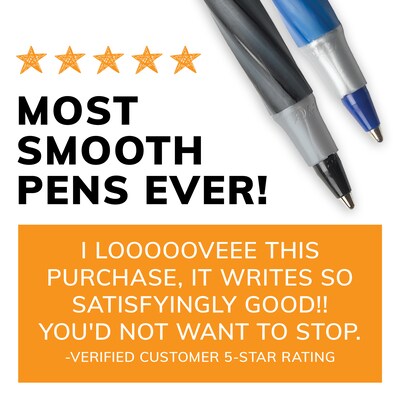 BIC Round Stic Grip Xtra Comfort Ballpoint Pen, Medium Point, 1.2mm, Blue Ink, 36/pack (GSMG361BLU)