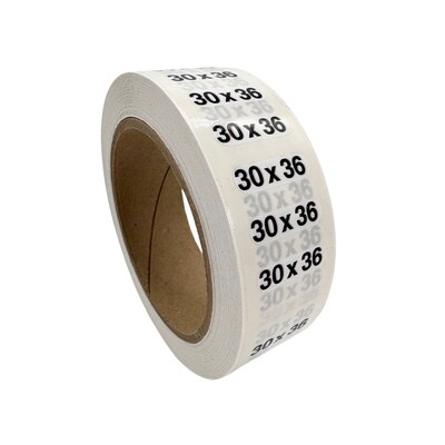 Nahanco 30 x 36 Plastic Size Marker, Clear/Black/White, 250/Roll (DSM-250)