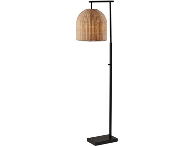 Adesso Bahama 58 Dark Bronze Floor Lamp with Dome Rattan Shade (4332-26)