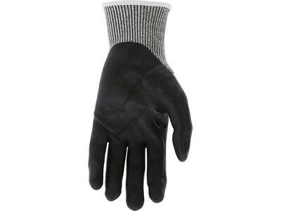 MCR Safety Cut Pro Hypermax Fiber/Bi-Polymer Work Gloves, Salt-and-Pepper/Black, M, Pair (92754BPM)
