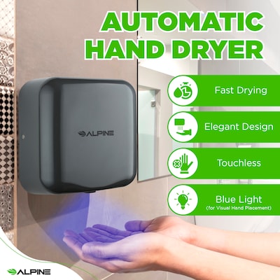 Alpine Industries Hemlock 110/120V Automatic Hand Dryer, Gray (400-10-GRY)