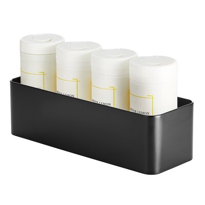 mDesign 3-Roll Steel Toilet Paper Storage Holder, Matte Black (25983)