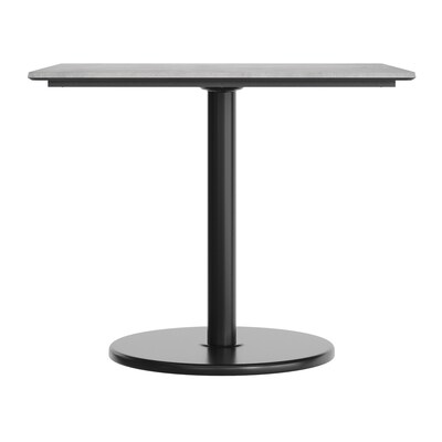 Flash Furniture Acadia Square Wooden Dining Table with Round Base, 36"D x 36"W, Gray Faux Concrete/Black Base (STSQ36CGTR24)