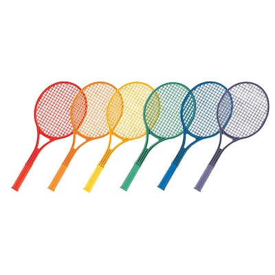 Champion Sports Plastic Tennis Racket Set, Assorted Colors (CHSJTRSET)