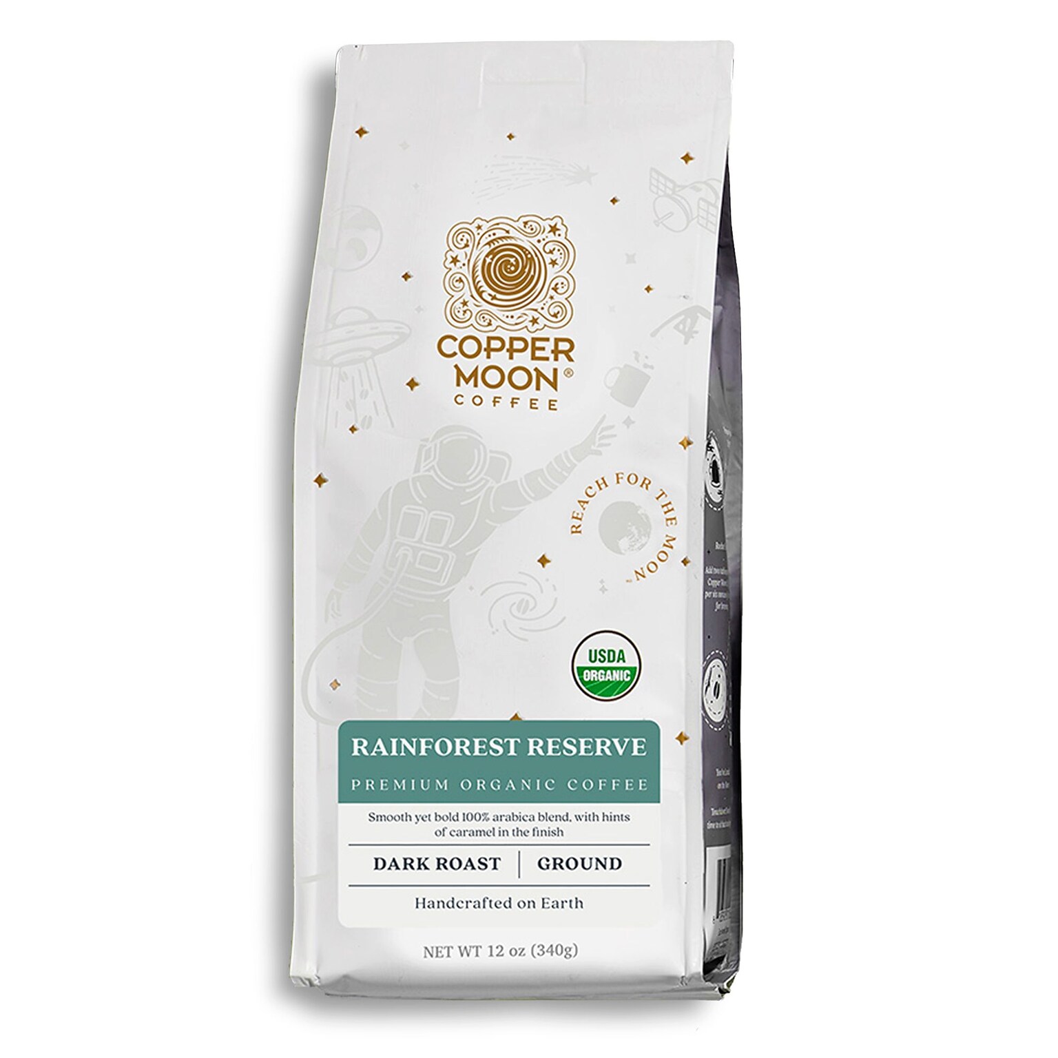 Copper Moon Rainforest Reserve Organic Ground Coffee, Dark Roast, 12 oz. (205345 - BAG)