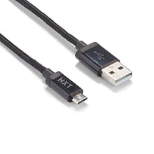 NXT Technologies 4 Ft. Braided USB-A to Micro-USB Charging Cable for Samsung/Android, Black (NX54334