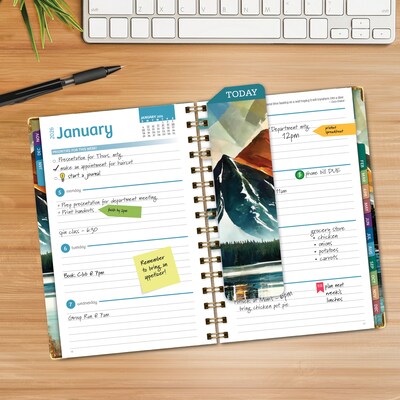 2026 Global Printed Products 5.5" x 8" Weekly & Monthly Planner, Paperboard Cover, Lake View (FSHN-CY26-58-82)