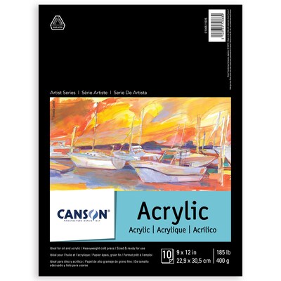 Canson Artist Series 9" x 12" Acrylic Pad, 10 Sheets/Pad, 2 Pads/Bundle (MCXC100511035-2)