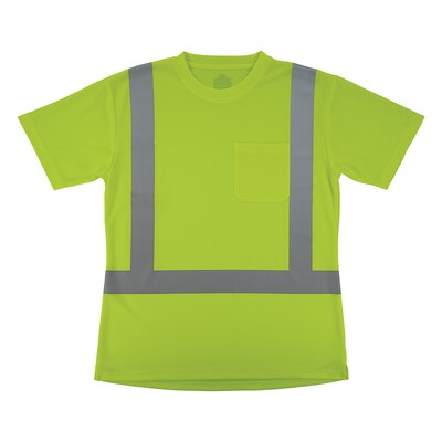 Ergodyne GloWear 8274 High Visibility Short Sleeve Women’s T-Shirt, ANSI Type R Class 2, Lime, 2XL (22076)