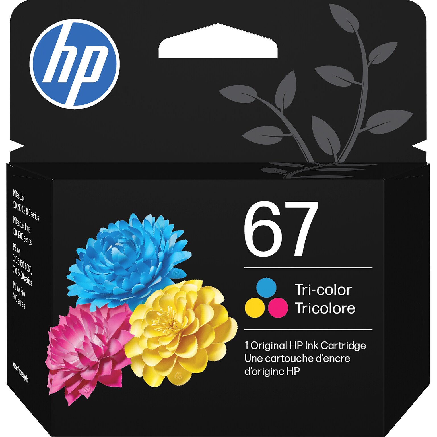 HP 67 Tri-Color Standard Yield Ink Cartridge, Prints Up to 100 Pages (3YM55AN#140)