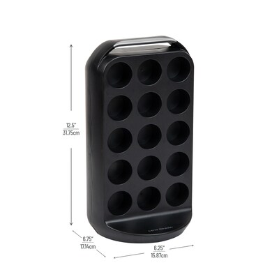 Mind Reader Plastic Coffee Pod Carousel Countertop Organizer, 30 Pod Capacity, Black (CRS02-BLK)