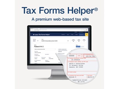 Adams 2024 W-2 Tax Form with Self-Seal Envelopes and Access to Tax Forms Helper, 6-Part, 2-Up, Copy A, 1, B, C, 2, D, 12/Pack