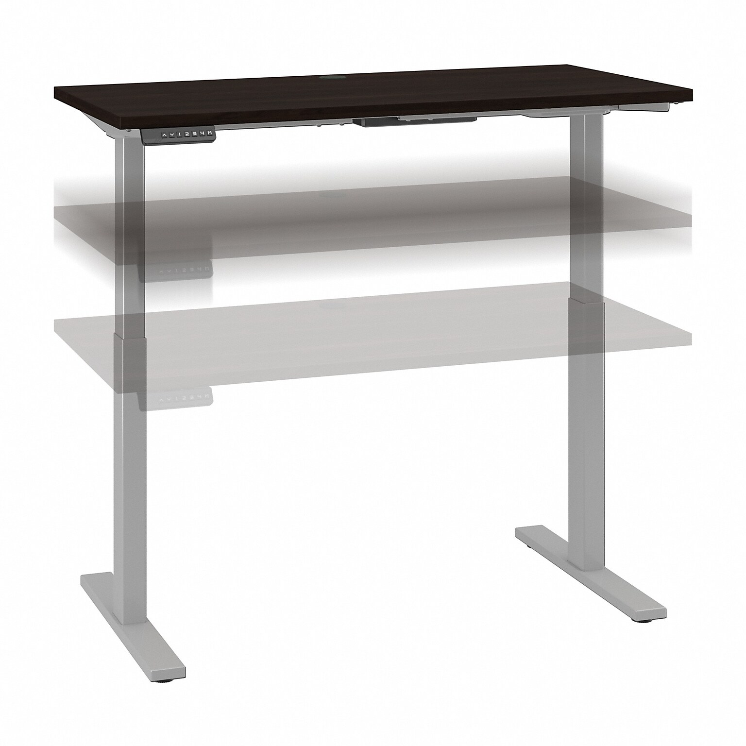 Bush Business Furniture Move 60 Series 27-48 Adjustable Standing Desk, Black Walnut/Cool Gray Metallic (M6S4824BWSK)