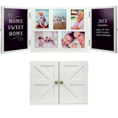 Excello Global Products Barndoor Picture Frame with Chalkboard, White (EGP-HD-0413A)