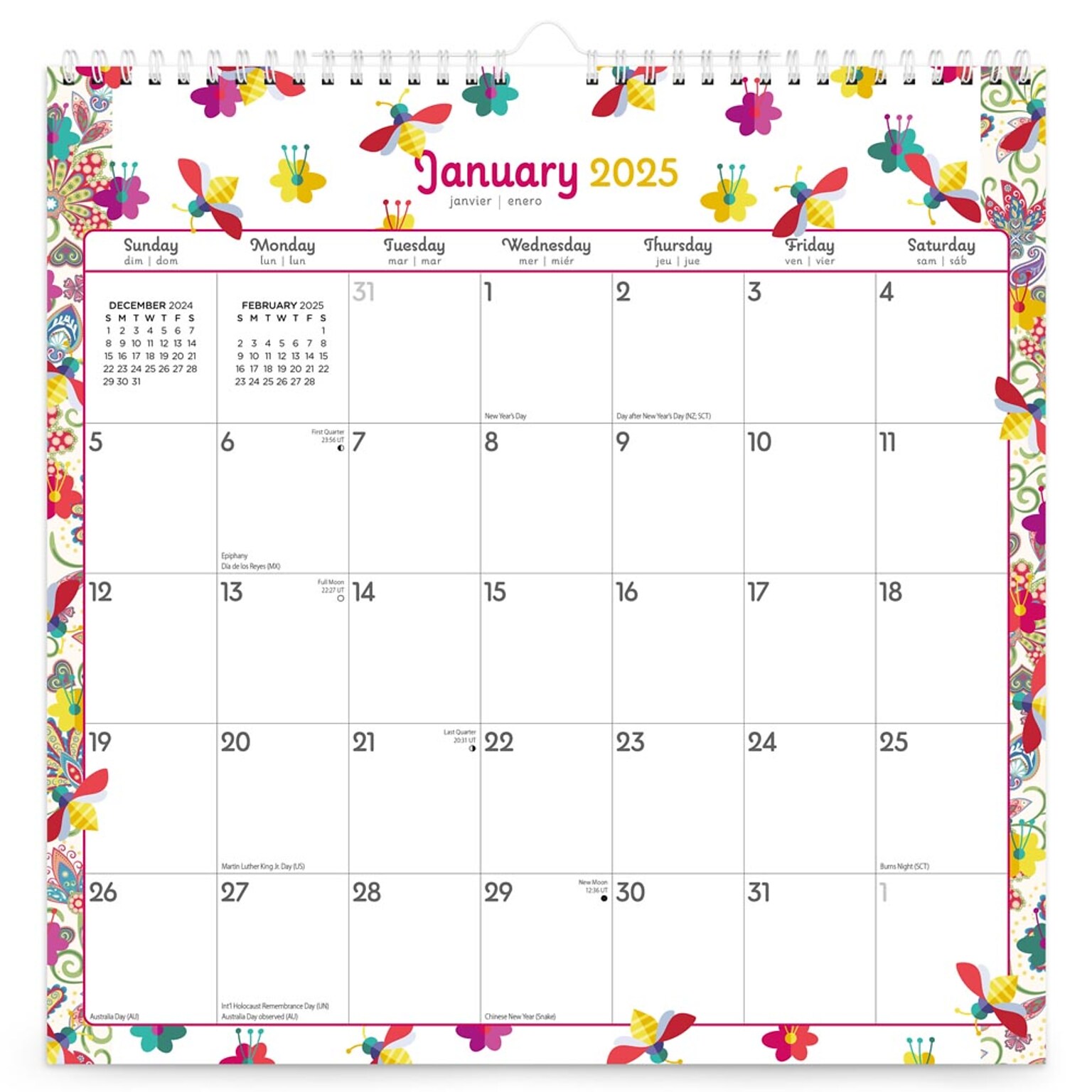 2025 BrownTrout Busy Bees 12 x 12 Monthly Square Wire-O Wall Calendar (9781975478520)