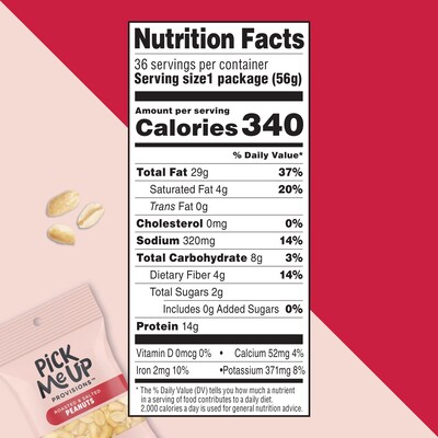 Pick Me Up Provisions™ Roasted & Salted Peanuts, 2 oz., 36 Bags/Box (PM62983)