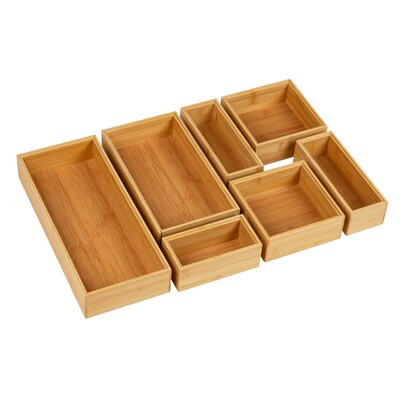 Mind Reader Desk Organizer Set, Brown, 7 Pieces (SLIDORGBM7-BRN)