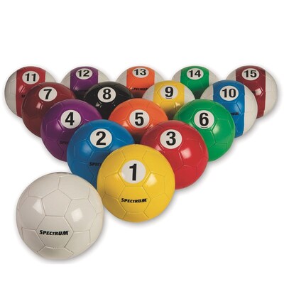 S&S Worldwide Soccer Billiard Balls, Assorted Colors, 16/Pack (W14028)