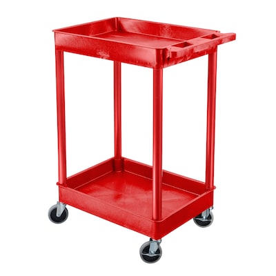 Luxor ENDURA 2-Shelf Utility Cart, Red (RDSTC11RD)