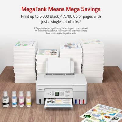 Canon PIXMA MegaTank G3270 WH Wireless Color Inkjet Printer, All-In-One Supertank, Print, Scan, Copy (G3270 WH)