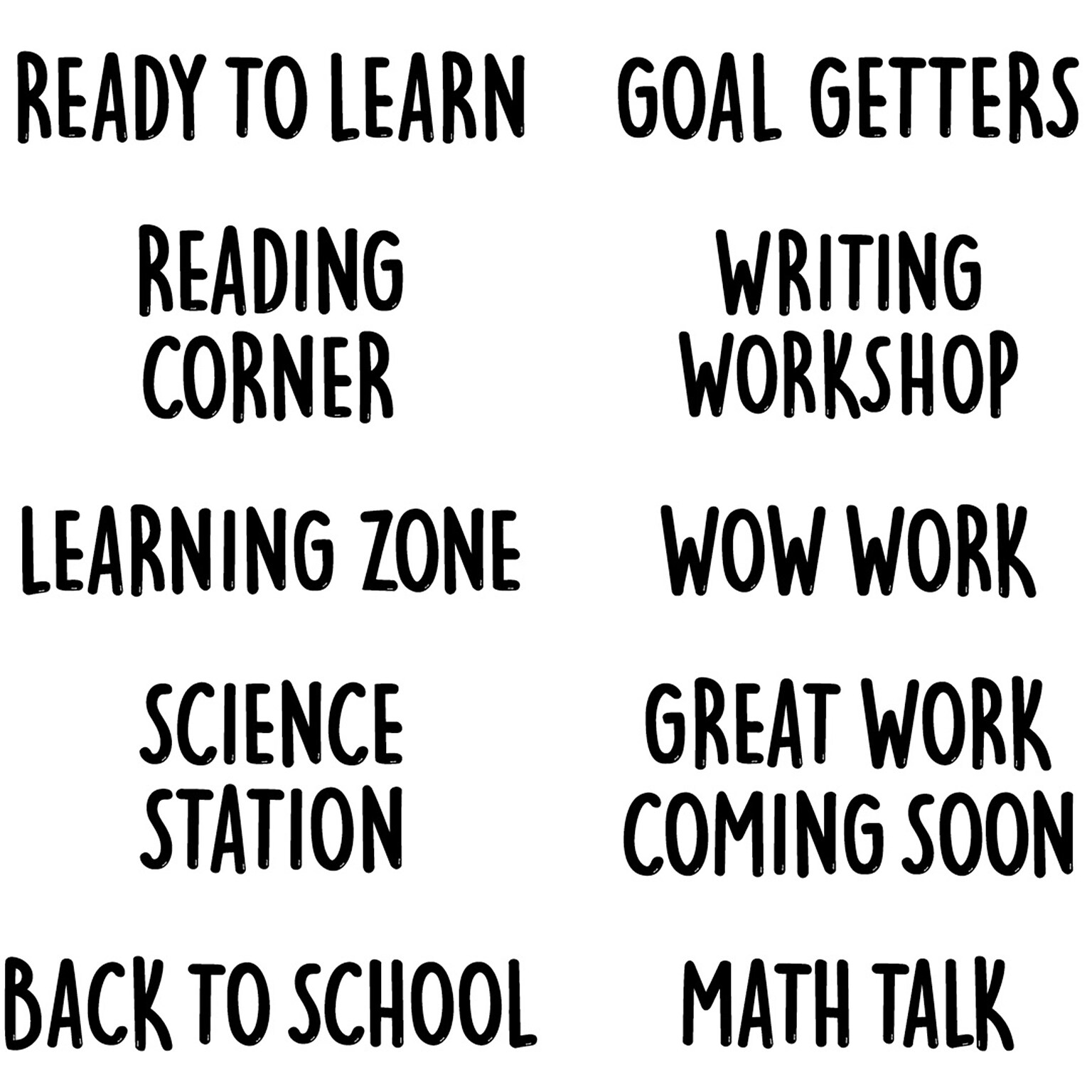 Creative Teaching Press Core Decor School Time Punch-Out Phrases Accents, 209/Set (CTP11036)