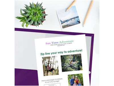 Better Office Glossy 2-Pocket Portfolio Folder, Purple, 25/Pack (80184-25PK)
