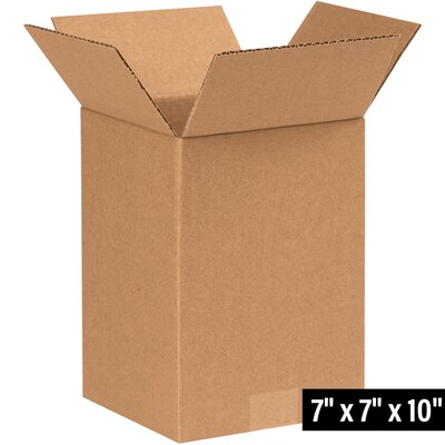 7 x 7 x 10 Shipping Boxes, 32 ECT, Brown, 25/Bundle(7710)