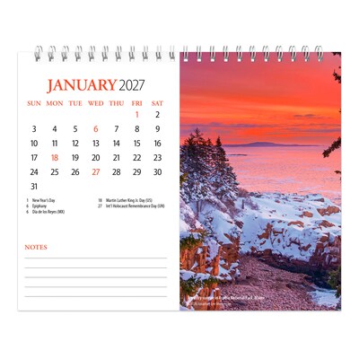 2027 BrownTrout National Parks 7.5" x 6" Monthly Wall Calendar, Assorted Colors (9798330716401)